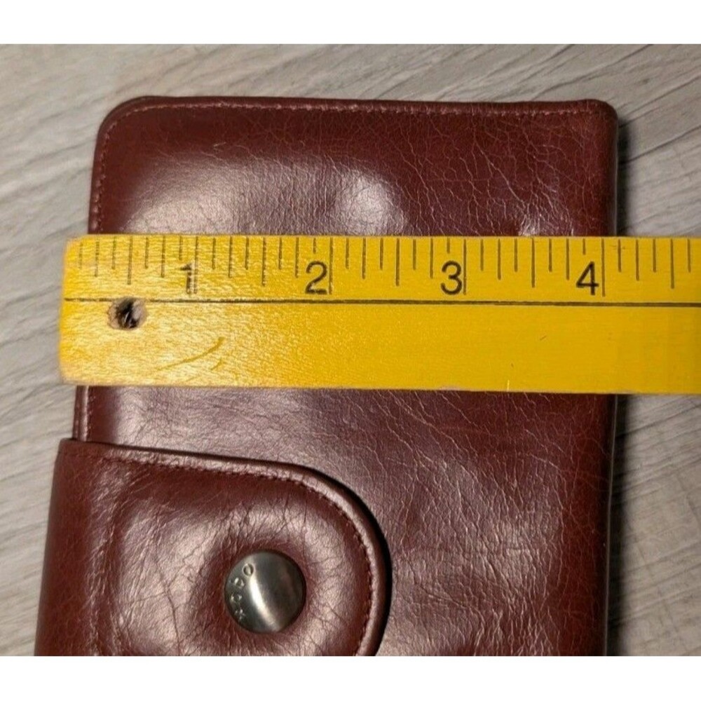 Hobo Leather Danette Continental Wallet Wristlet Glazed Red - Picture 11 of 12